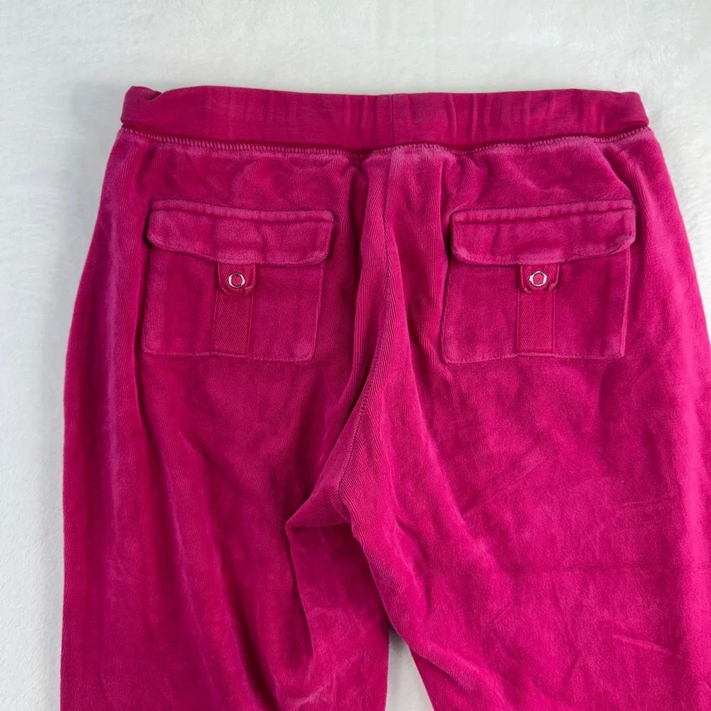 VTG Y2K Mossimo S Small Velour Pants Pink Flare Leg Low Rise Drawstring Hip Hop - Picture 13 of 14